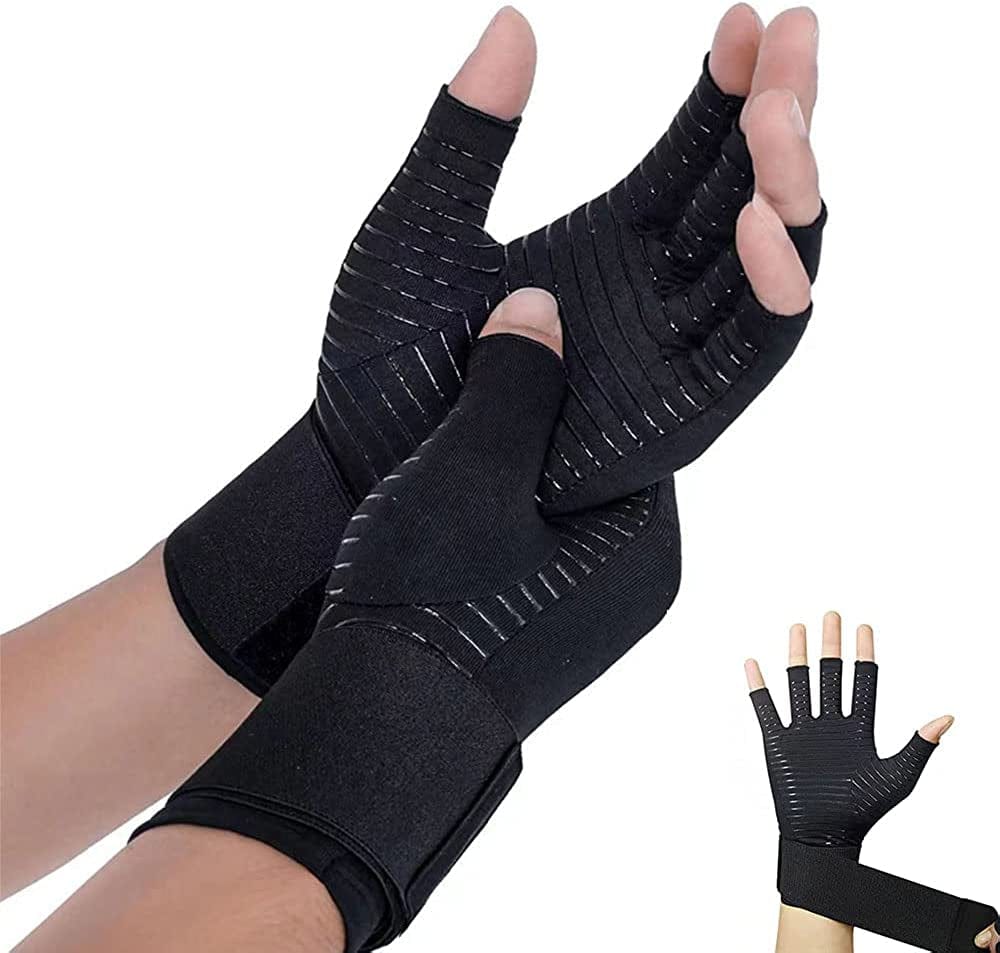 1 Pair Copper Infused Copper Arthritis Gloves Copper Fiber Gloves Arthritis Gloves