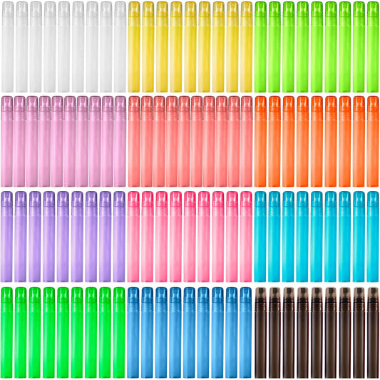 108 Pieces 10 ml Spray Bottles Clear Plastic Spray Bottles Empty Fine Mist Sprayer Bottles Perfume Bottle for Travel Perfume Essential Oils Supplies (Assorted Color)