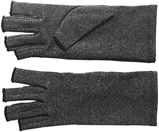 1 Pair Arthritis Gloves - Rheumatoid Compression Hand Glove for Osteoarthritis- Arthritic Joint Pain Relief - Carpal Tunnel Wrist Support - Open Finger, Fingerless Thumb for Computer Typing